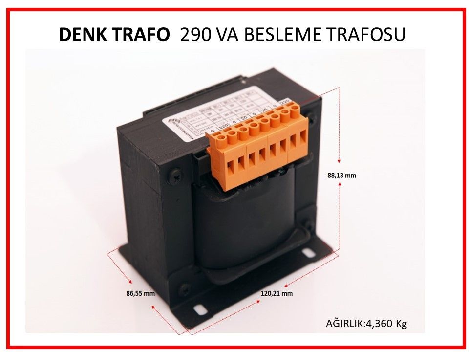 290VA Tek Faz Trafo