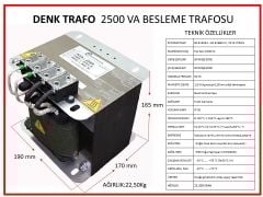 2500VA Tek Faz Güç Trafosu