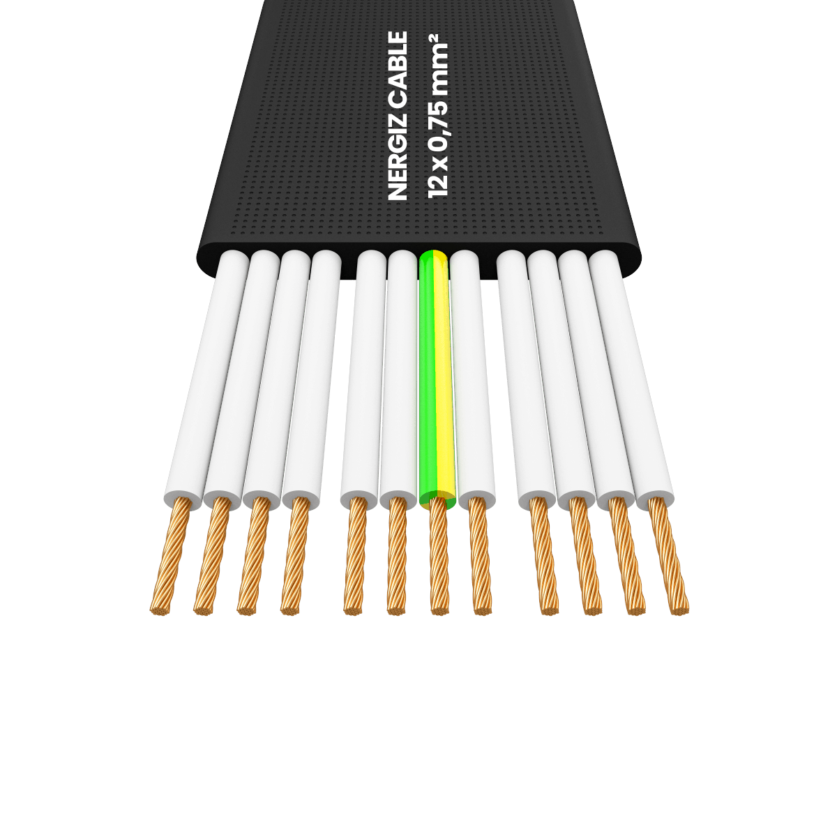 12x0.75mm2 Yassı Asansör Kablosu