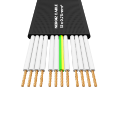 12x0.75mm2 Yassı Asansör Kablosu