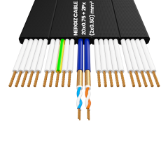 20x0.75 + 2Px(2x0.50) mm2 Örgülü Standart Yassı Kablo
