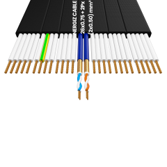 26x0.75 + 2Px(2x0.50) mm2 Örgülü Standart Yassı Kablo