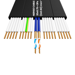 20x1 + 2Px(2x0.50) mm2 Örgülü Standart Yassı Kablo