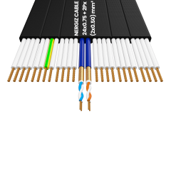 24x0.75 + 2Px(2x0.22) mm2 Folyolu Standart Yassı Kablo