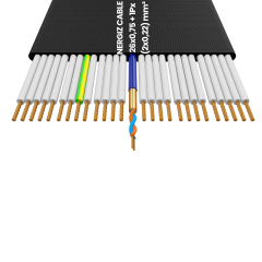 26x0.75 + 1Px(2x0.22) mm2 Folyolu Standart Yassı Kablo