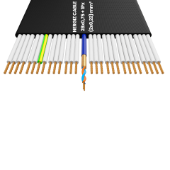 28x0.75 + 1Px(2x0.22) mm2 Folyolu Standart Yassı Kablo