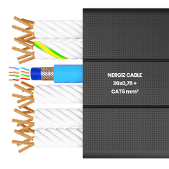 30x0.75mm2 + CAT6 Data Kablolu Yassı Kablo