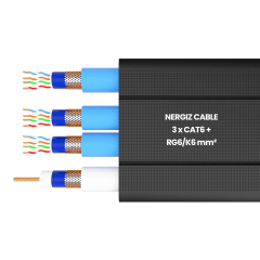 3xCAT6 + RG6 Özel Tasarım Data & Koaksiyel Yassı Kablo