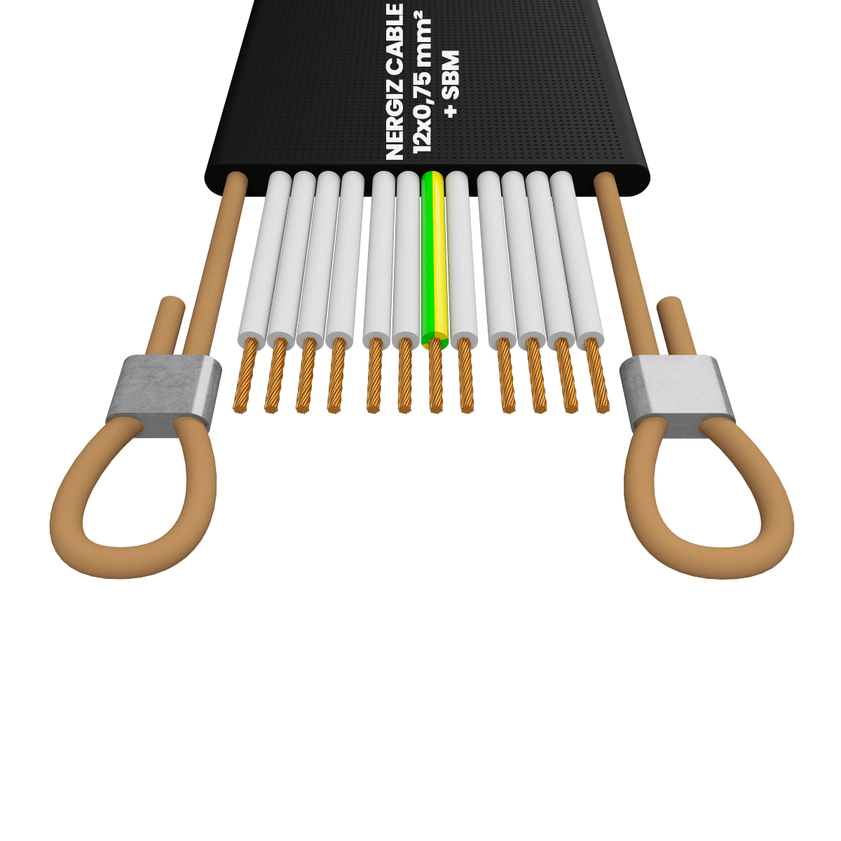 12x0.75mm2 + ÇH Halatlı Yassı Fleksible Kablo