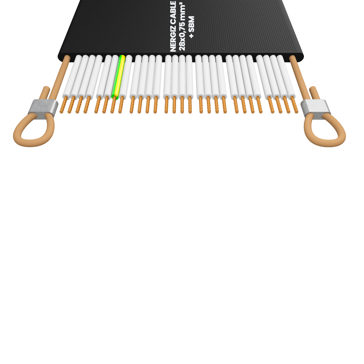 28x0.75mm2 + ÇH Halatlı Yassı Fleksible Kablo