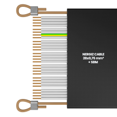 28x0.75mm2 + ÇH Halatlı Yassı Fleksible Kablo