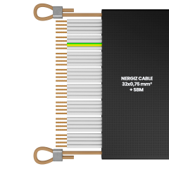 32x0.75mm2 + ÇH Halatlı Yassı Fleksible Kablo