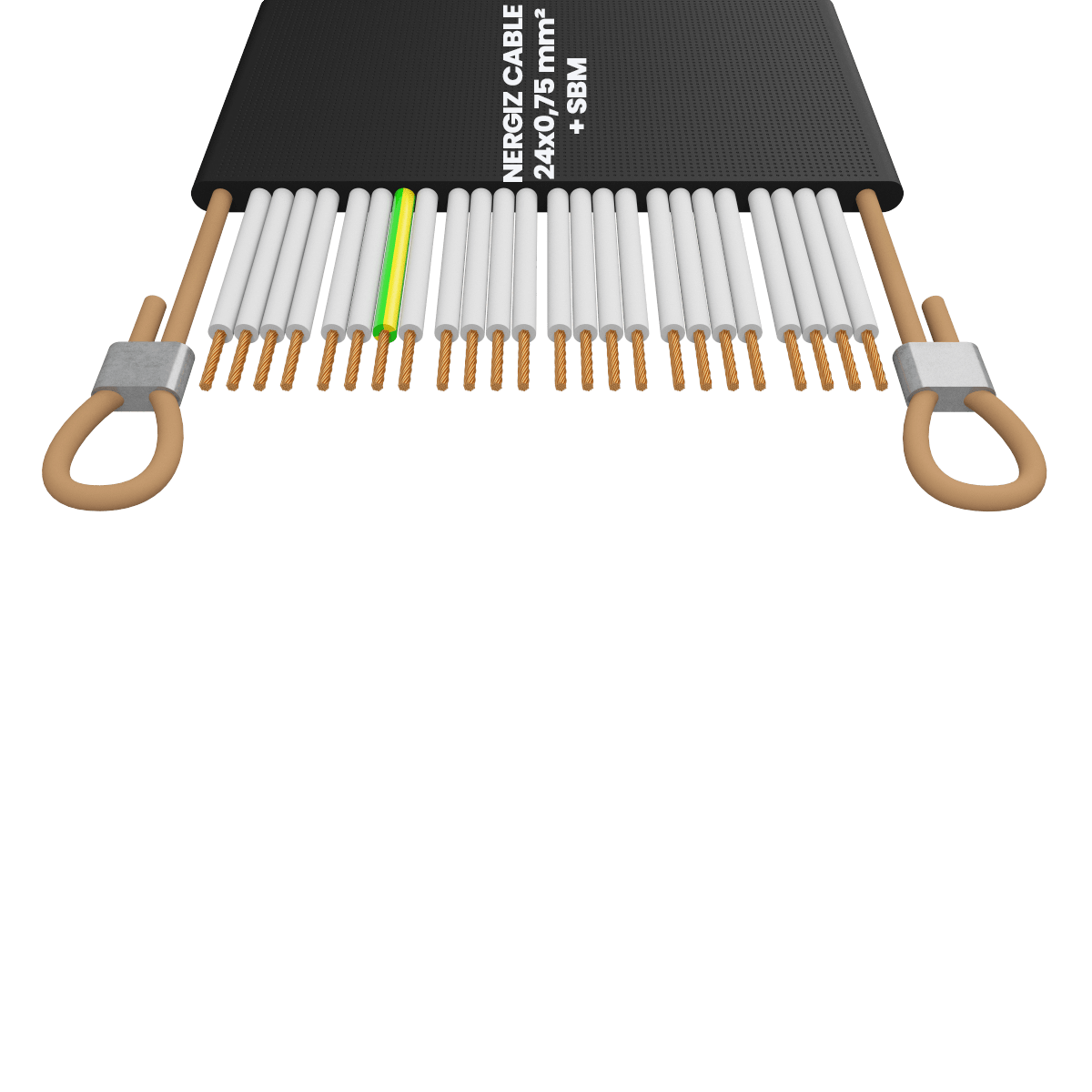 24x1mm2 + ÇH Halatlı Yassı Fleksible Kablo