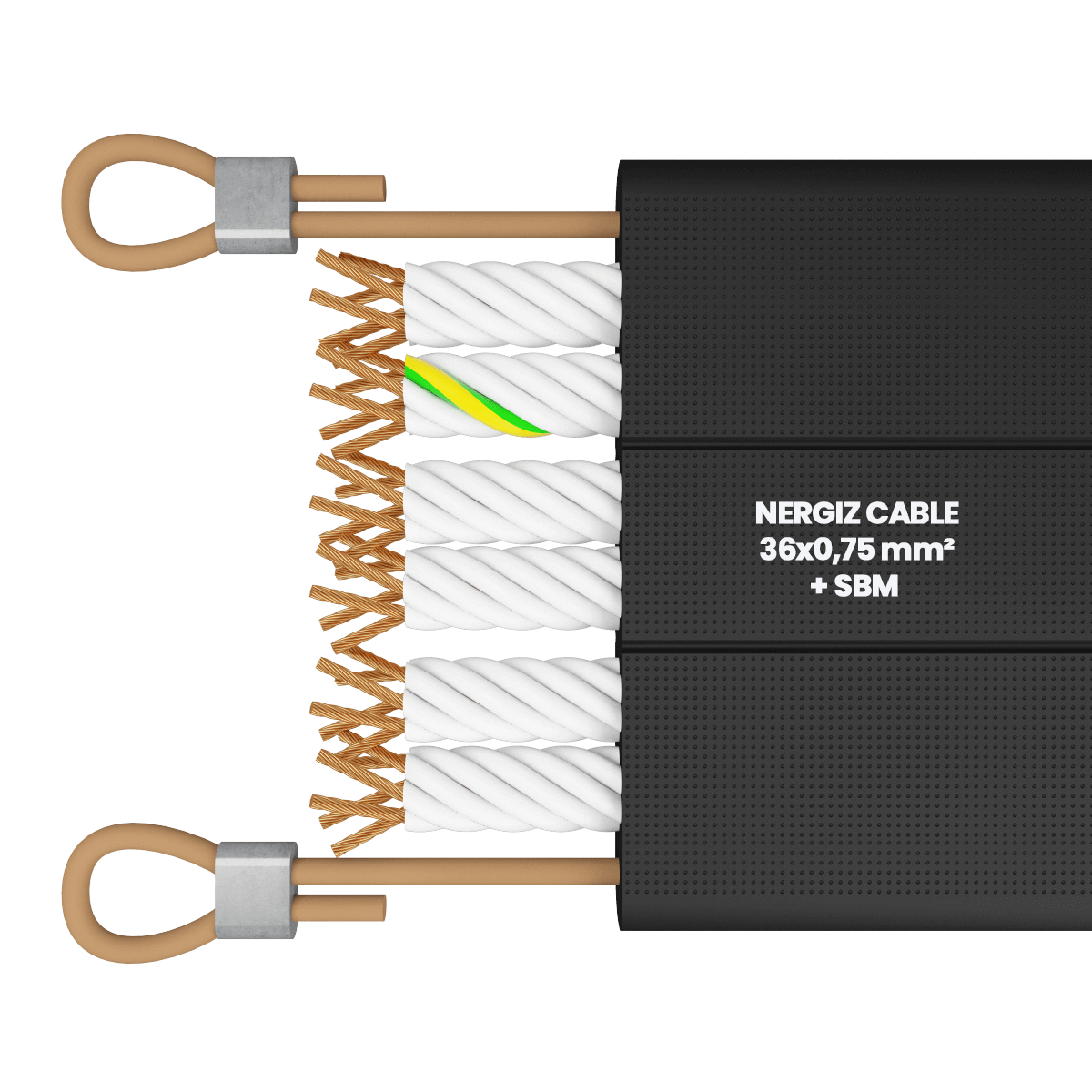 30x0.75mm2 Halatlı Yassı Bükümlü Fleksible Kablo