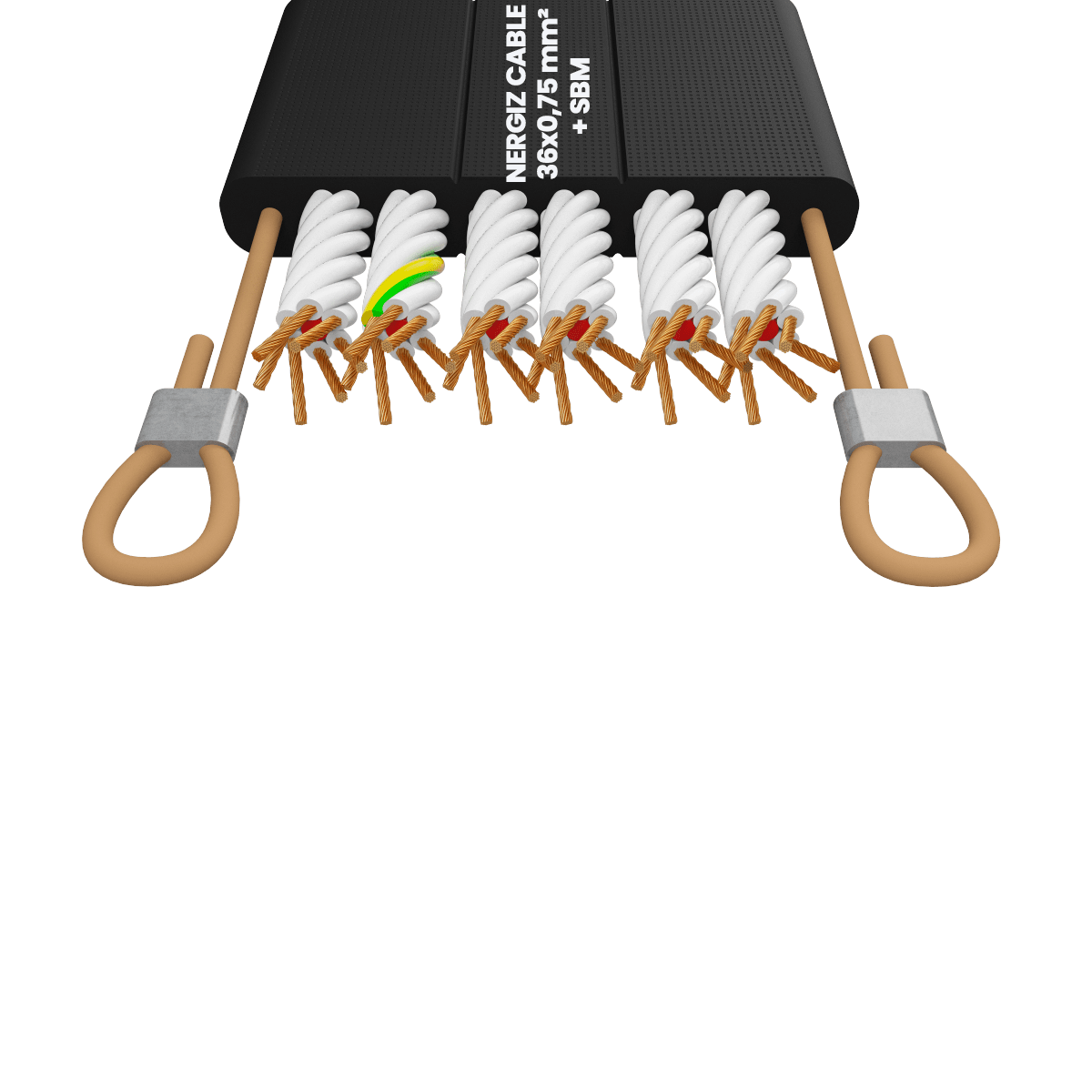 36x0.75mm2 Halatlı Yassı Bükümlü Fleksible Kablo
