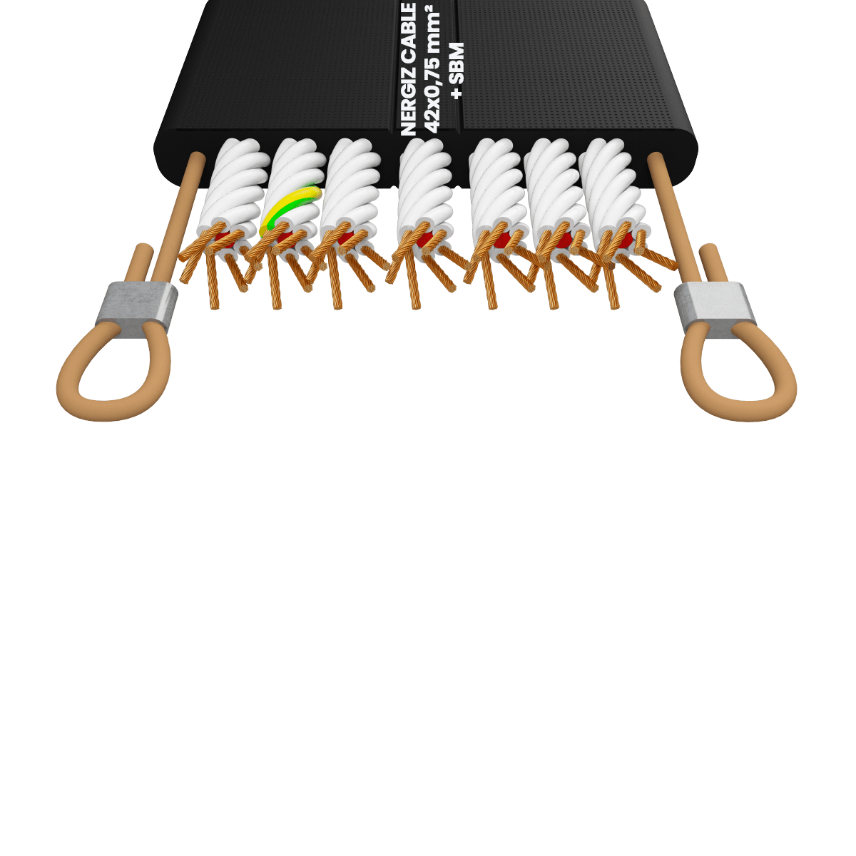 42x0.75mm2 Halatlı Yassı Bükümlü Fleksible Kablo