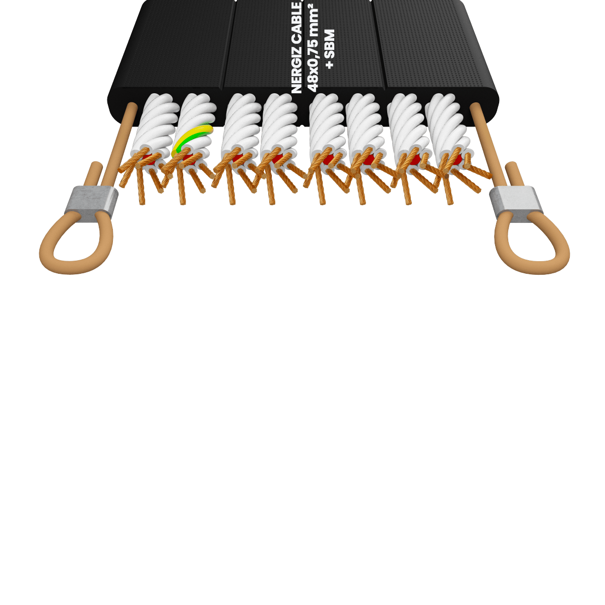 48x0.75mm2 Halatlı Yassı Bükümlü Fleksible Kablo