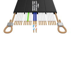20x1 + 2Px(2x0.50) mm2 + ÇH Halatlı Bükümlü Seri Haberleşmeli Yassı Kablo