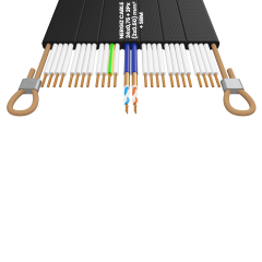 24x1 + 2Px(2x0.50) mm2 + ÇH Halatlı Bükümlü Seri Haberleşmeli Yassı Kablo