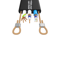 6x0.75mm2 + CAT6 + RG6 + ÇH Halatlı Özel Tasarım Data&Koaksiyel Seri Haberleşmeli Yassı Kablo