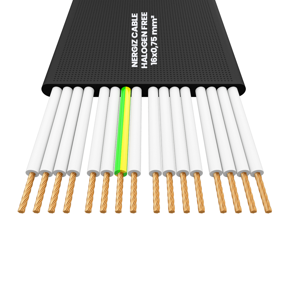 16x0.75mm2 Halogen Free Yassı Kablo
