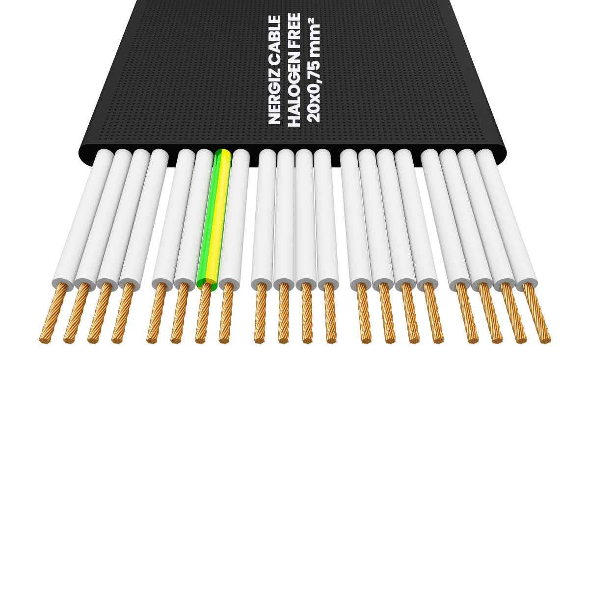 20x0.75mm2 Halogen Free Yassı Kablo