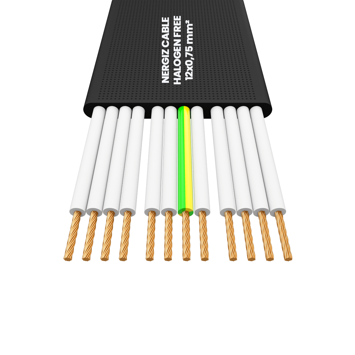 12x1mm2 Halogen Free Yassı Kablo