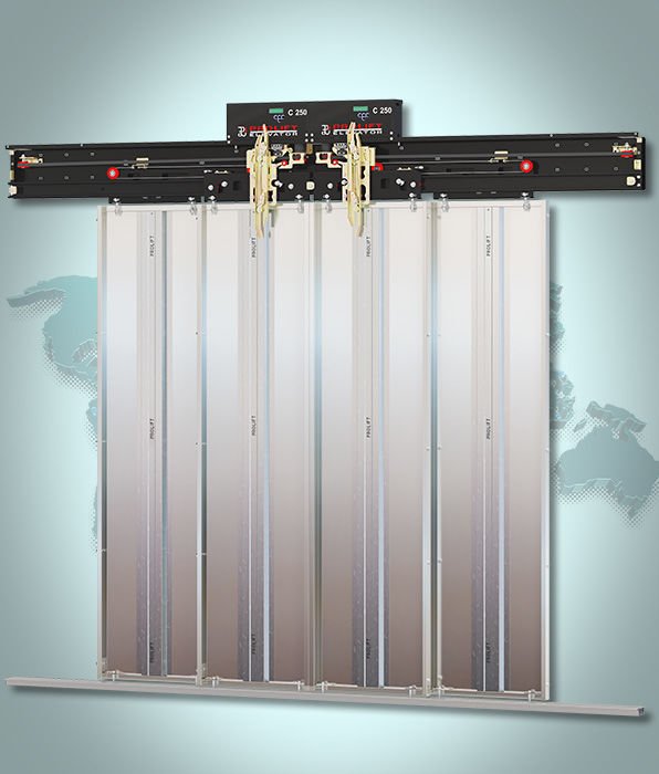4 Panel Merkezi Çift Motorlu Kabin Kapısı